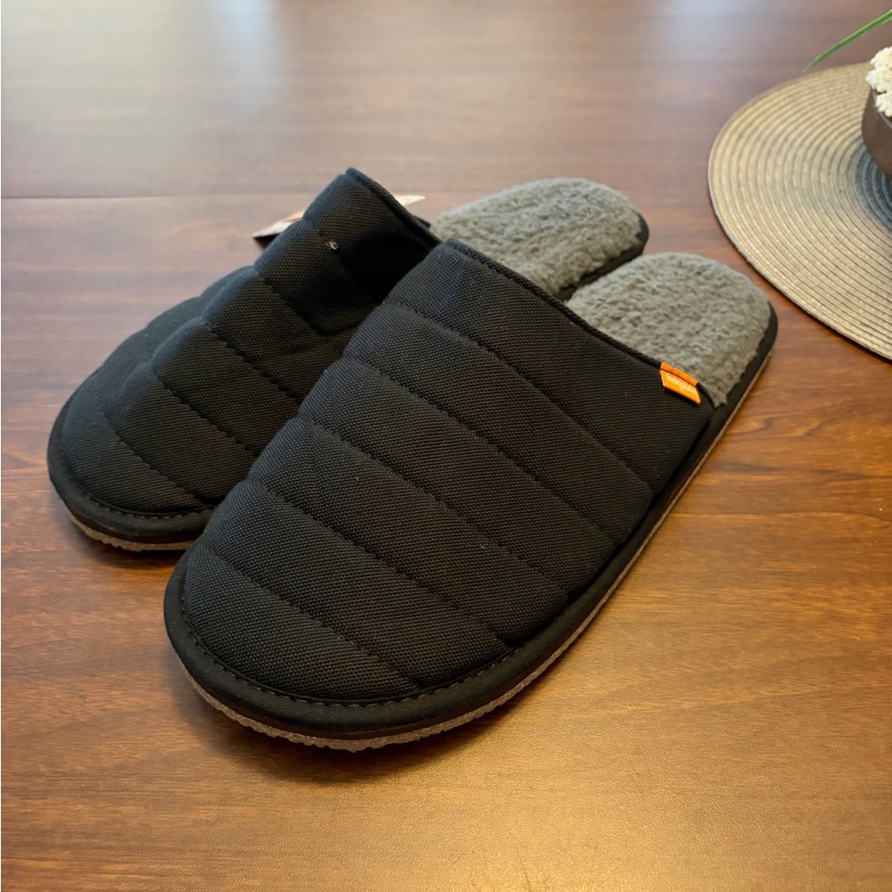 Feelgoodz Mens Quilted Mule Slipper Black Canyon size 10-11